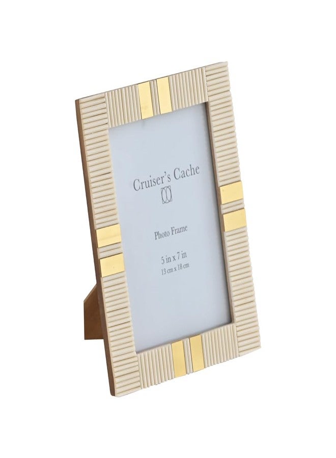 Cruiser’s Cache Cruiser’s Caché | Bone & Brass Picture or Photo Frame | 5x7 Off-White - Image 2